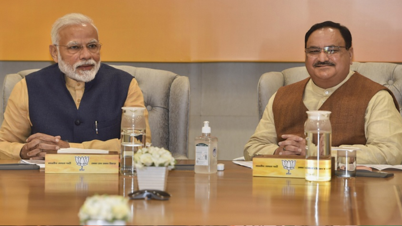 JP Nadda and Narendra Modi